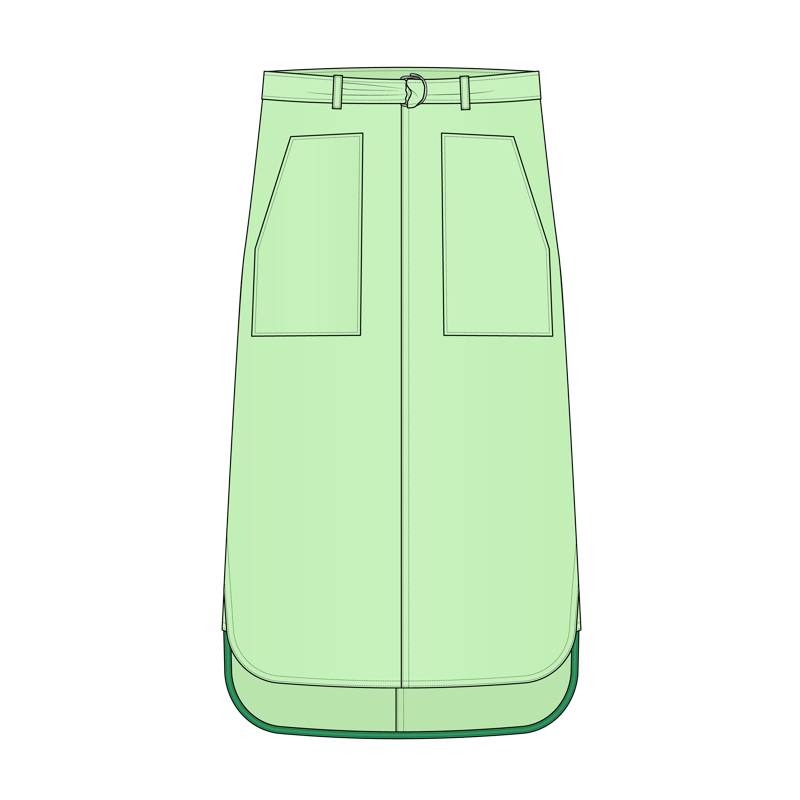 トラペーズスカート(trapeze skirt)のイラスト