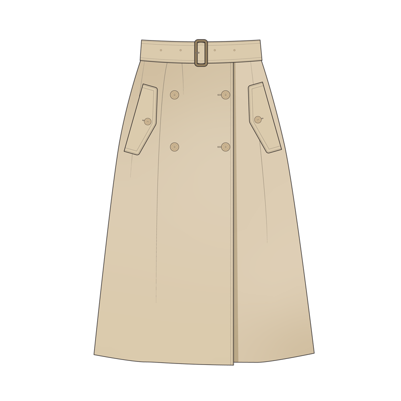 トレンチスカート(trench skirt)のイラスト
