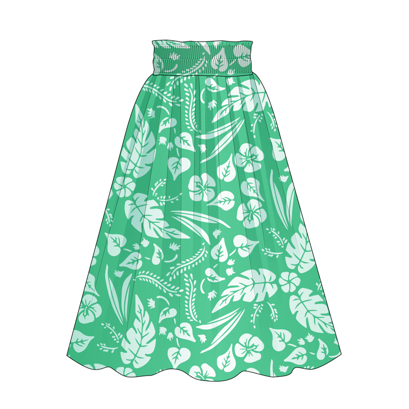 パウスカート(pa'u skirt)のイラスト