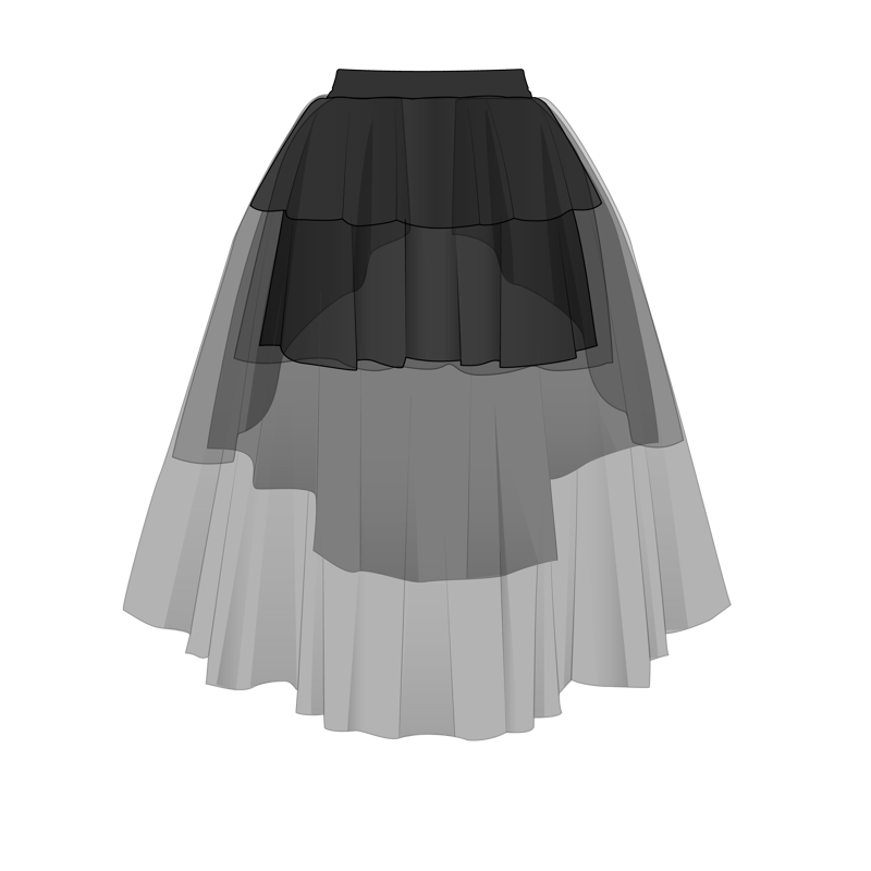 バッスルスカート(bustle skirt)のイラスト