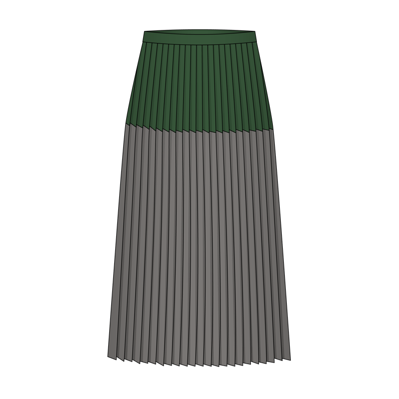 パネルスカート(paneled skirt)のイラスト