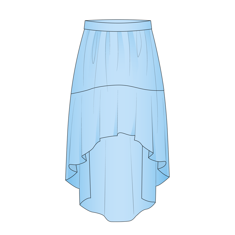 フィッシュテールスカート(fishtail skirt)のイラスト