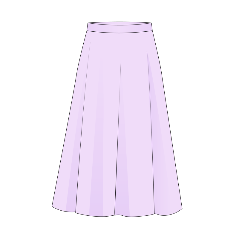 フレアスカート(flare skirt)のイラスト
