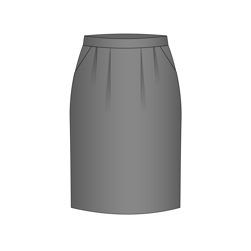 ペグトップスカート(peg top skirt,pegline skirt)のイラスト