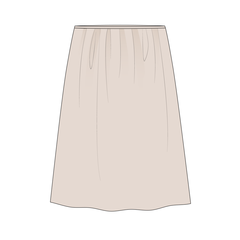 ペチコートスカート(petticoat skirt,panty slip)のイラスト