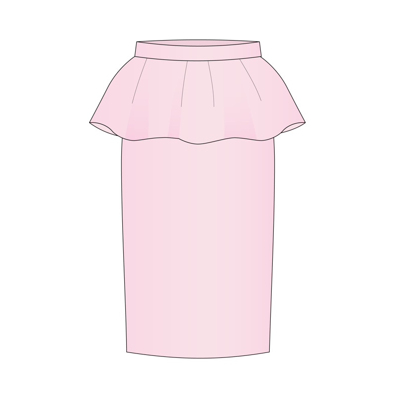 ペプラムスカート(peplum skirt)のイラスト