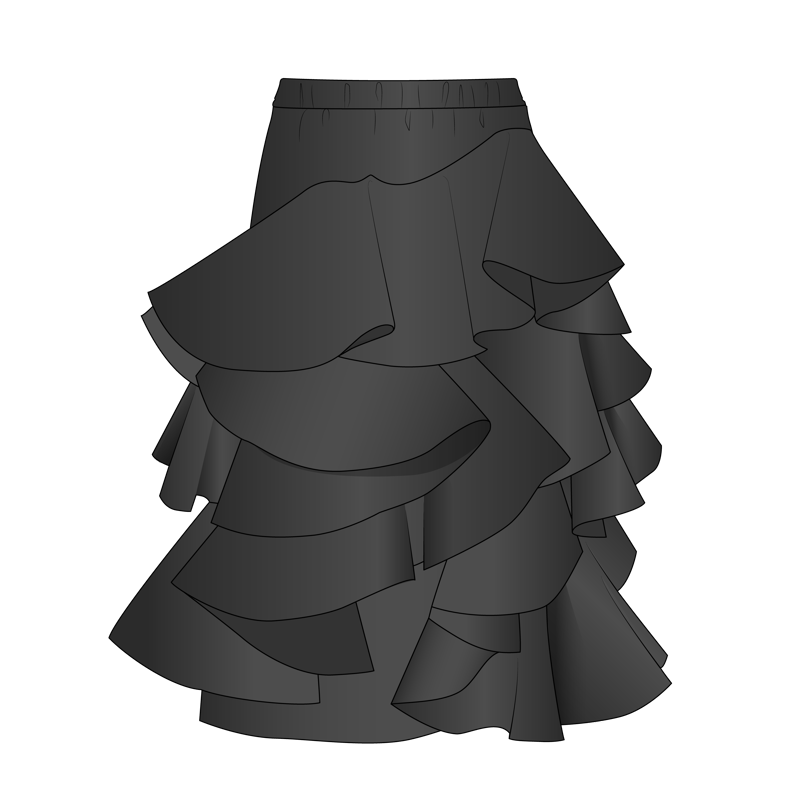 ラッフルスカート(ruffled skirt)のイラスト