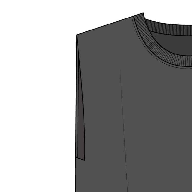 スクエアアームホール(square armhole)のイラスト