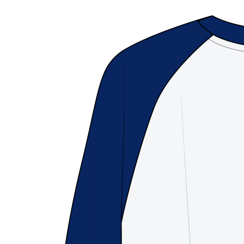 スプリットラグランスリーブ(split raglan sleeve)のイラスト