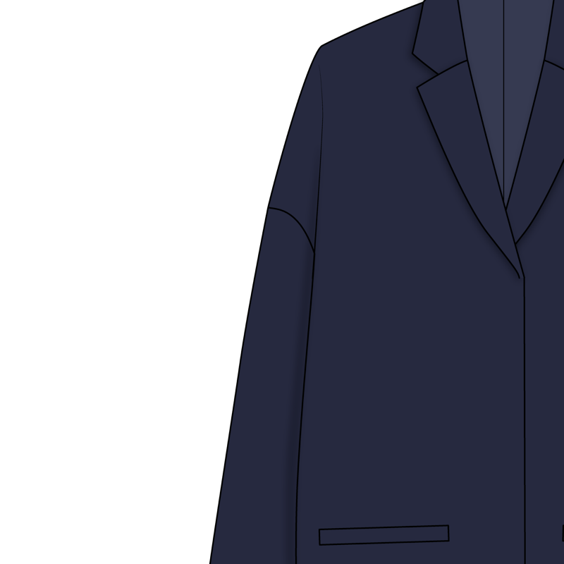 ラウンドショルダー(round shoulder)のイラスト