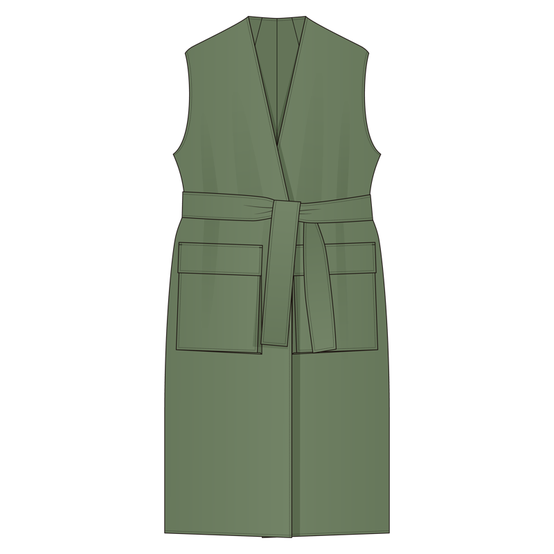 ロングベスト(long vest)のイラスト