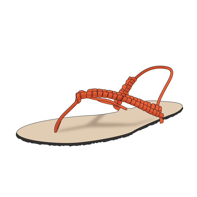 ワラーチ(huarache barefoot sandal)のイラスト