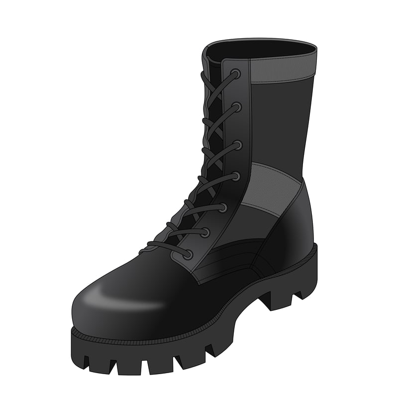 コンバットブーツ(combat boots,army boots)のイラスト