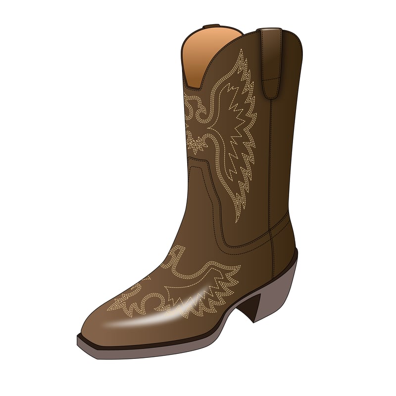 ウェスタンブーツ(western boots,mule ear boots)のイラスト