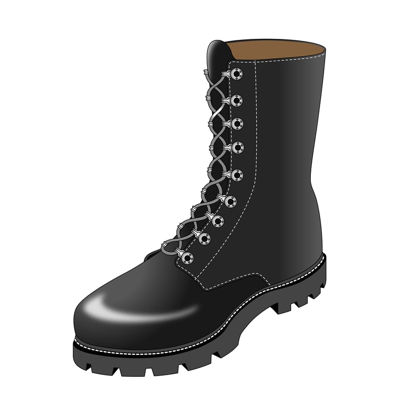 パラシュートブーツ(parachute boots,paratrooper boots)のイラスト