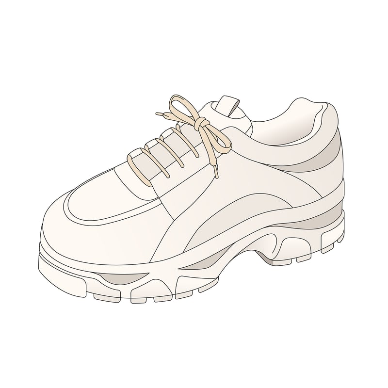 ダッドシューズ(dad shoes,dad sneaker)のイラスト