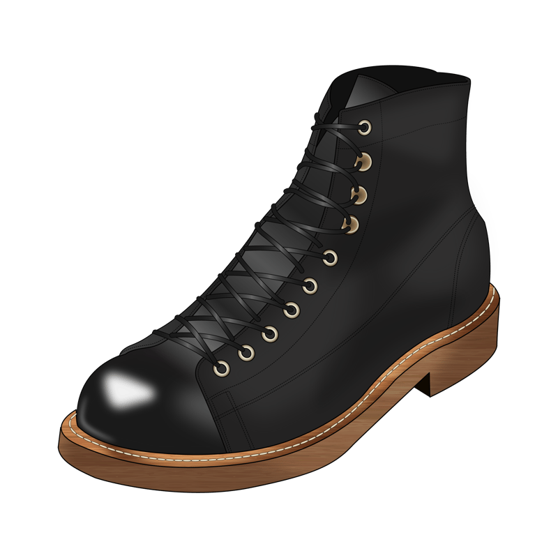 レースアップブーツ(lace-up boots)のイラスト