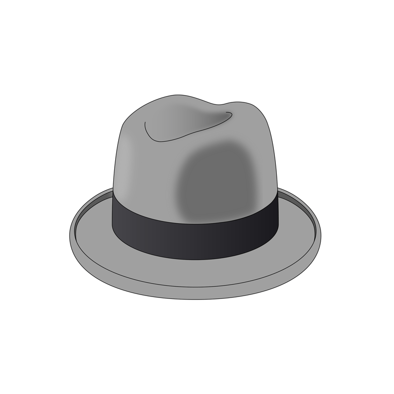 ホンブルグハット(homburg hat)のイラスト