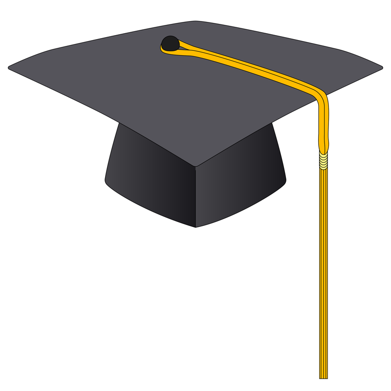 モーターボードキャップ(mortarboard cap)のイラスト