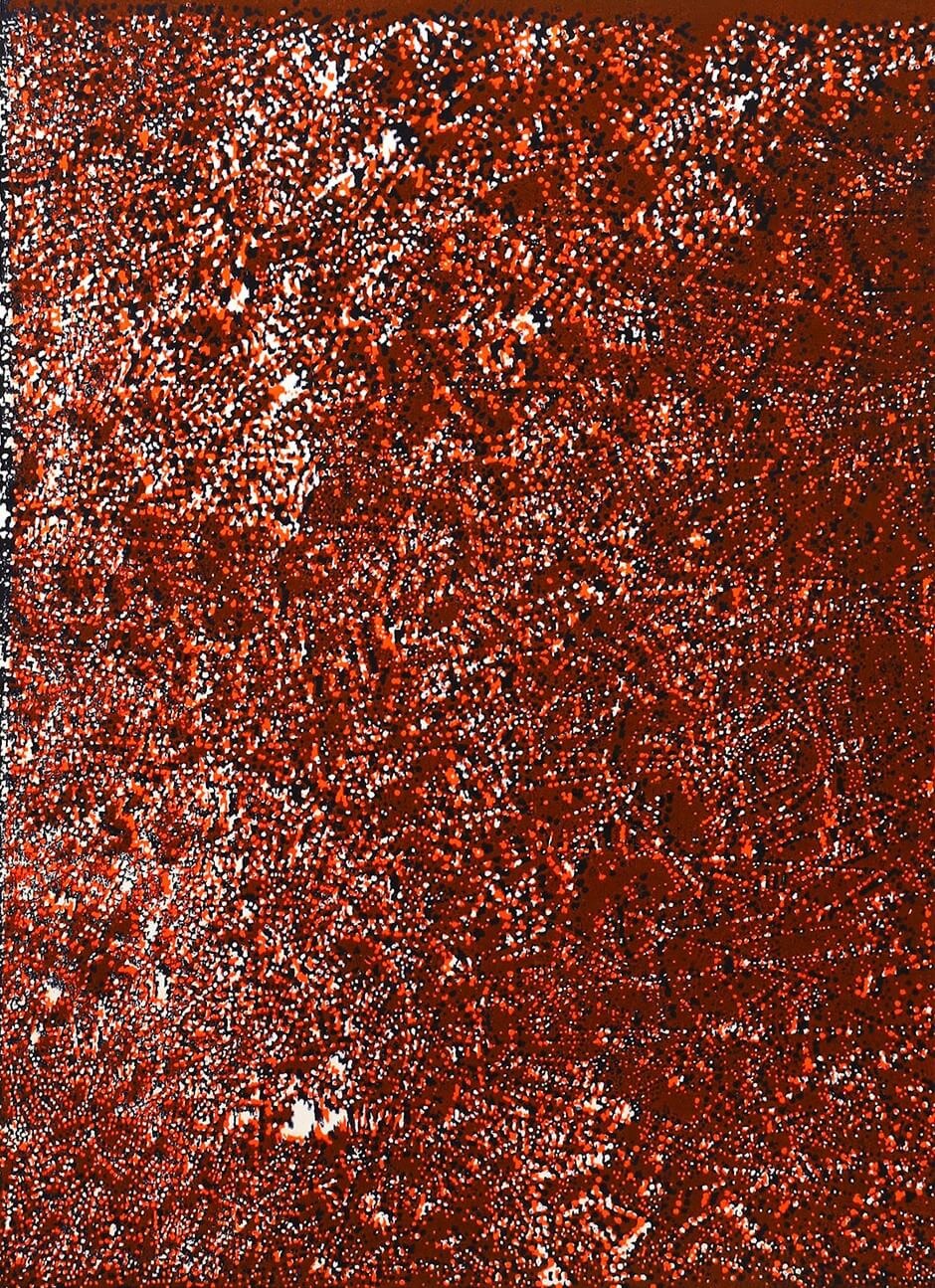 Marie Lepetit, Nocturne rousse II, 2020, woodcut on paper, 79x57cm ©️CROSSART
