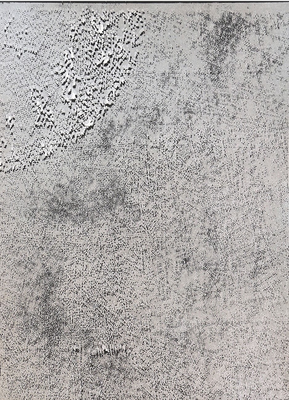 Marie Lepetit, Lune de printemps, metalique I, 2020, woodcut on paper, 79x57cm ©️CROSSART