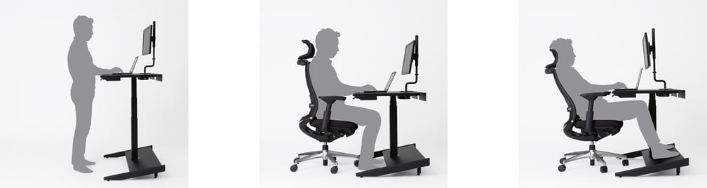 電動昇降デスクSTANDSIT 作業イメージ