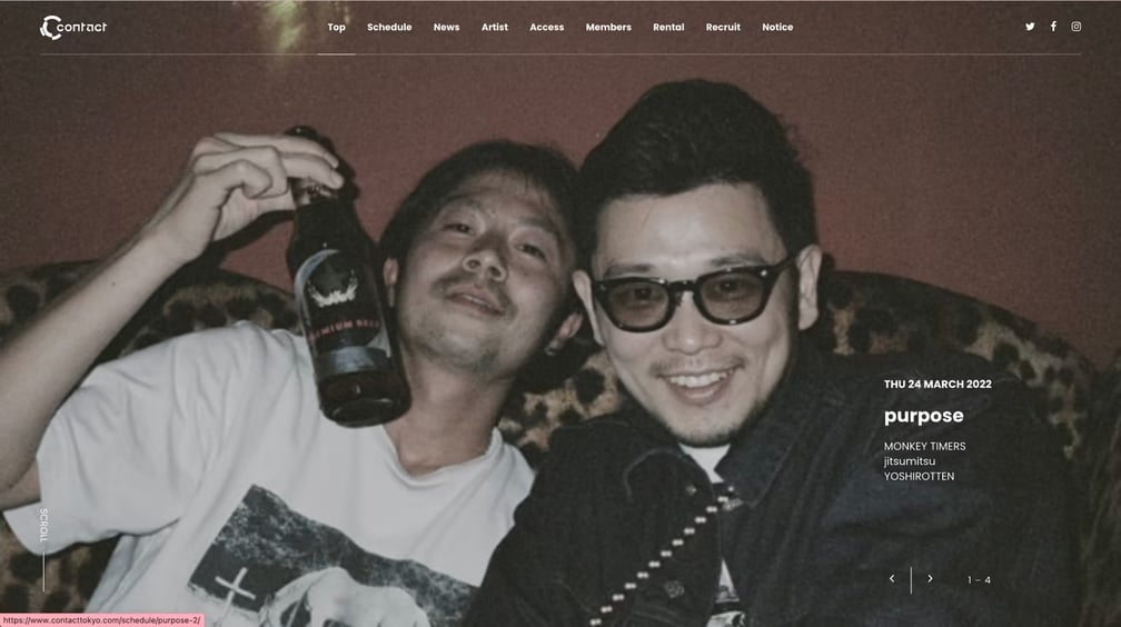 渋谷のクラブ Contactの公式サイト