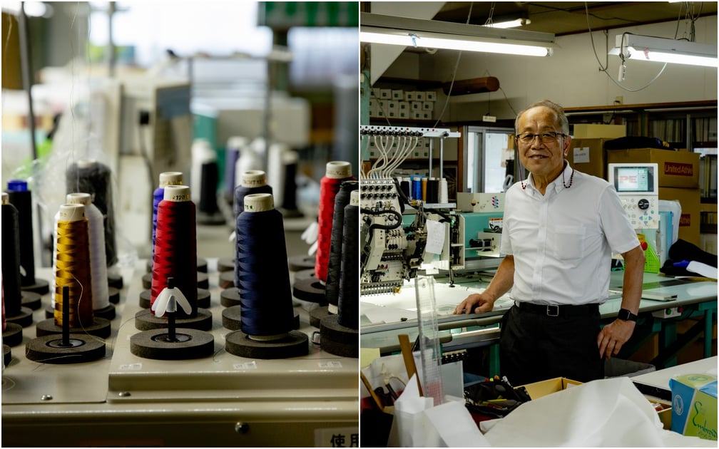 笠盛四代目の笠原康利会長刺繍糸