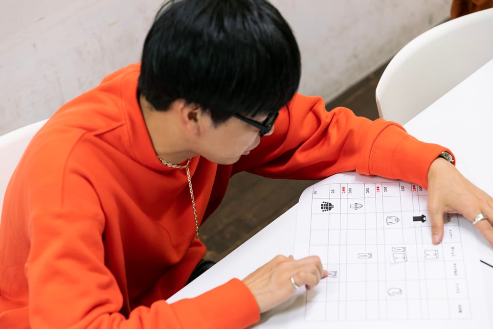 気温別服装グラフを作成するコットンの西村