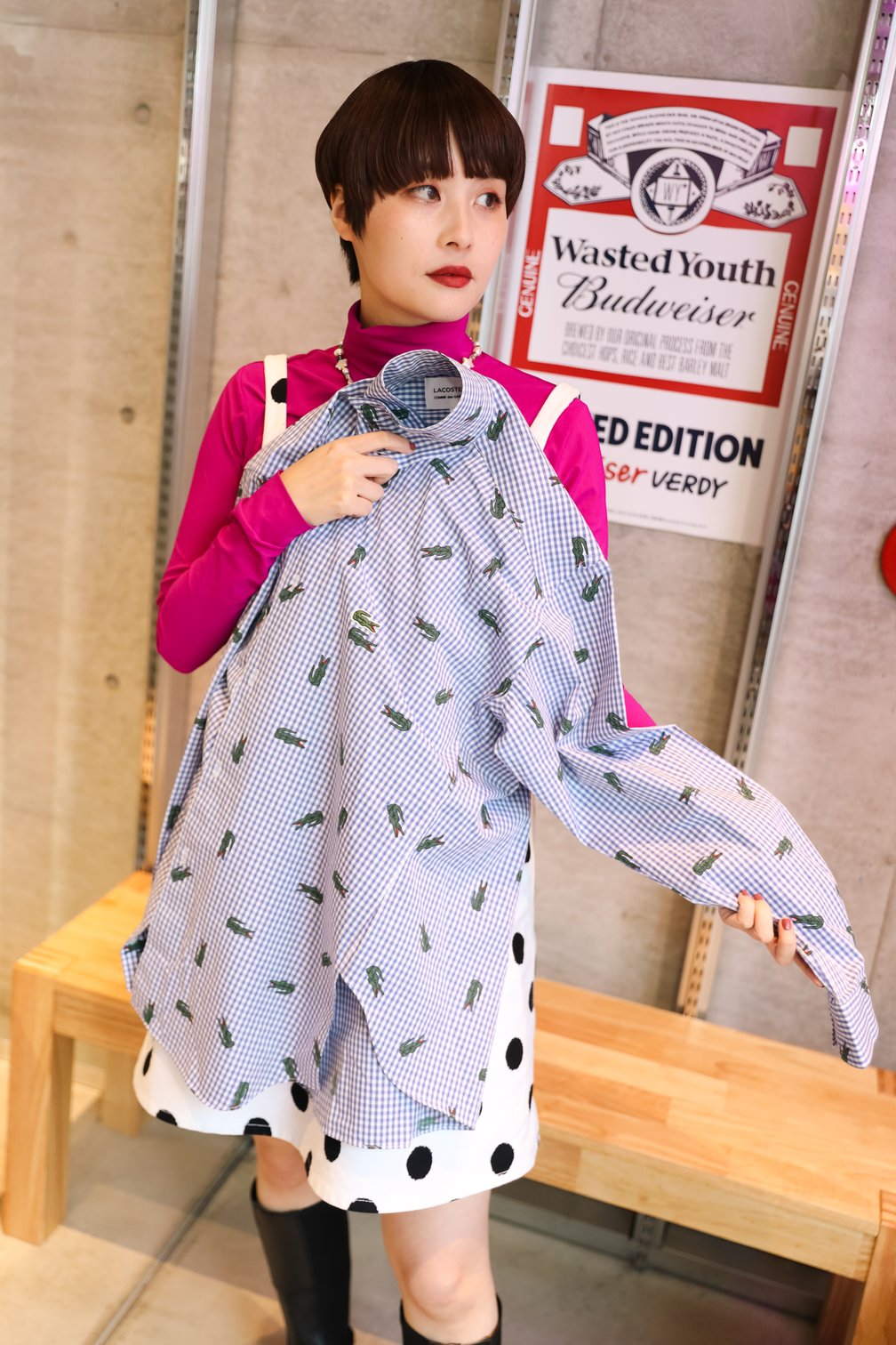 COMME des GARÇONS SHIRT × LACOSTE シャツと大平かりん