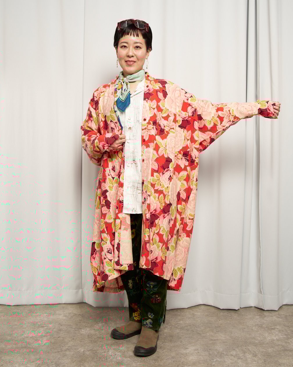 KENZO PARIS 1980's 花柄ドルマンスリーブロングシャツ