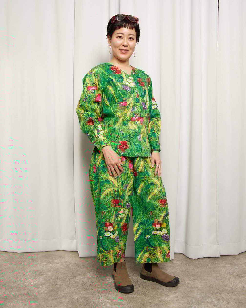 KENZO PARIS 1980's 綿麻花柄セットアップ