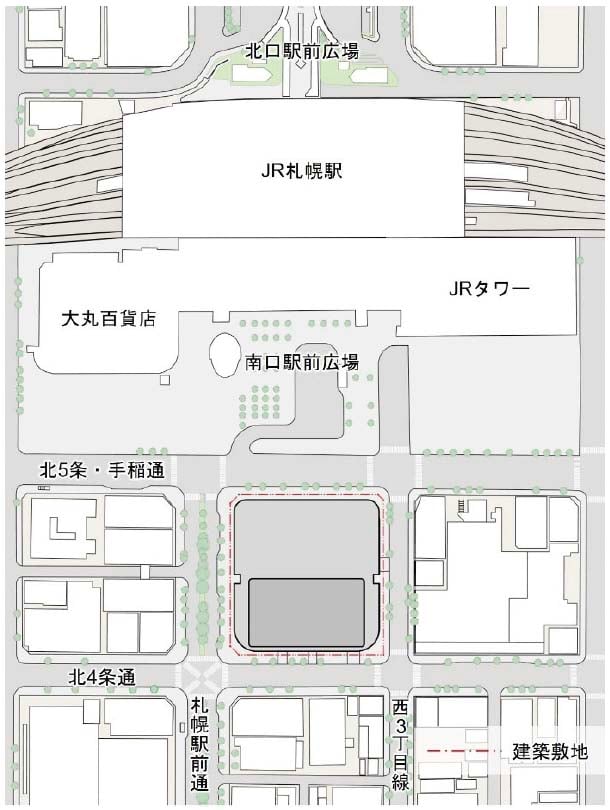 ビルの位置をあらわした画像