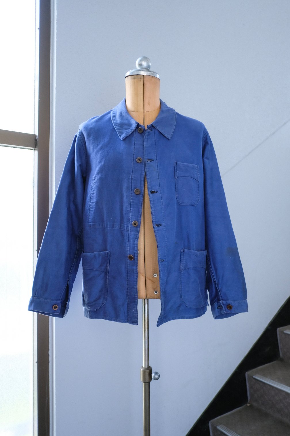 1930~40’s "VULCAIN”. Blue Light Mole Skin Jacket