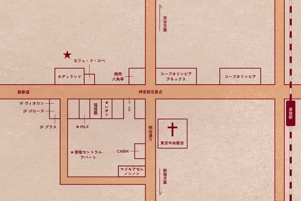 1970年代の原宿の地図