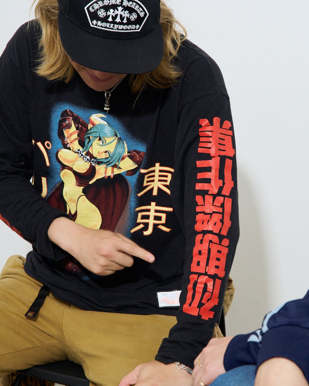 chillの着用Tシャツ袖部分