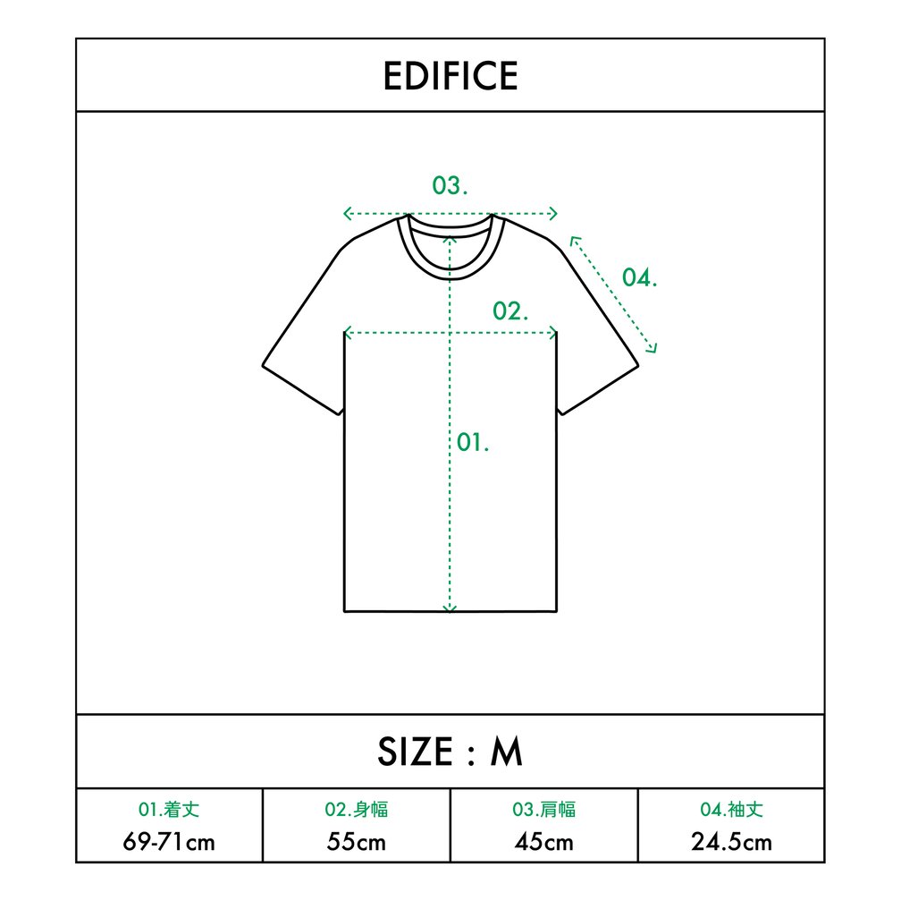 「エディフィス」汗染み防止Tシャツのサイズ感