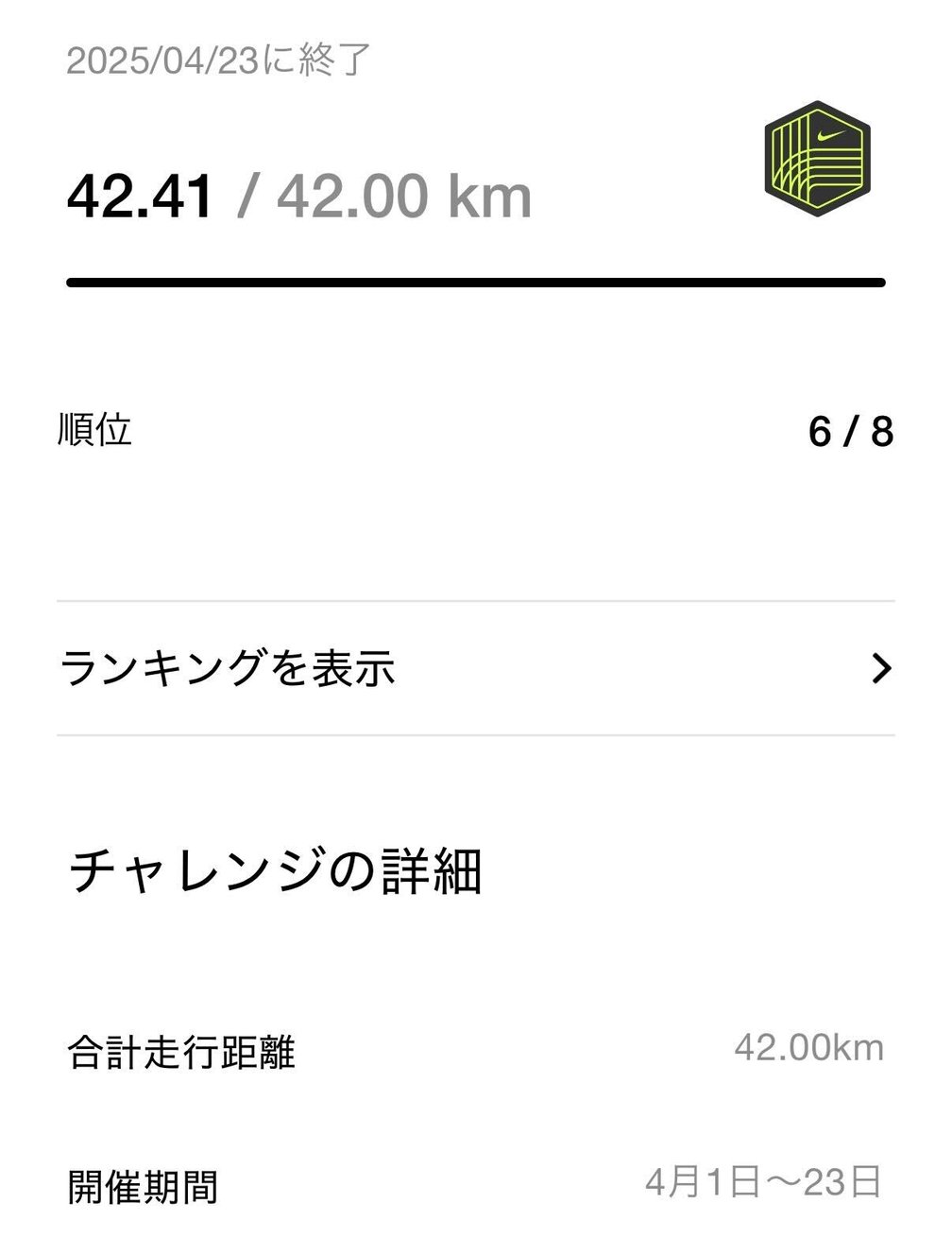 ランニングの記録