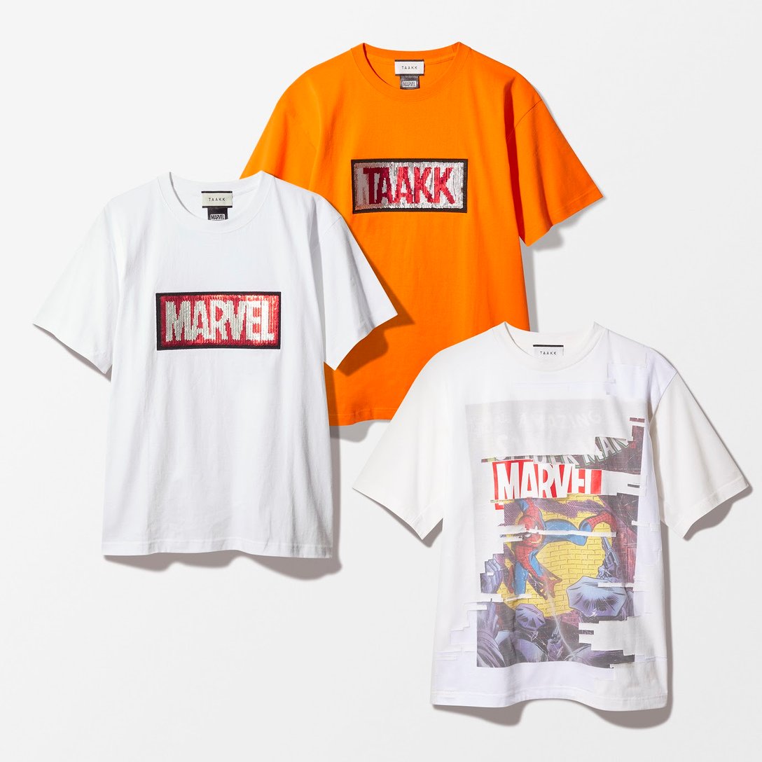 TAAKK × MARVEL 総柄フーディその他金具やや傷くすみあり