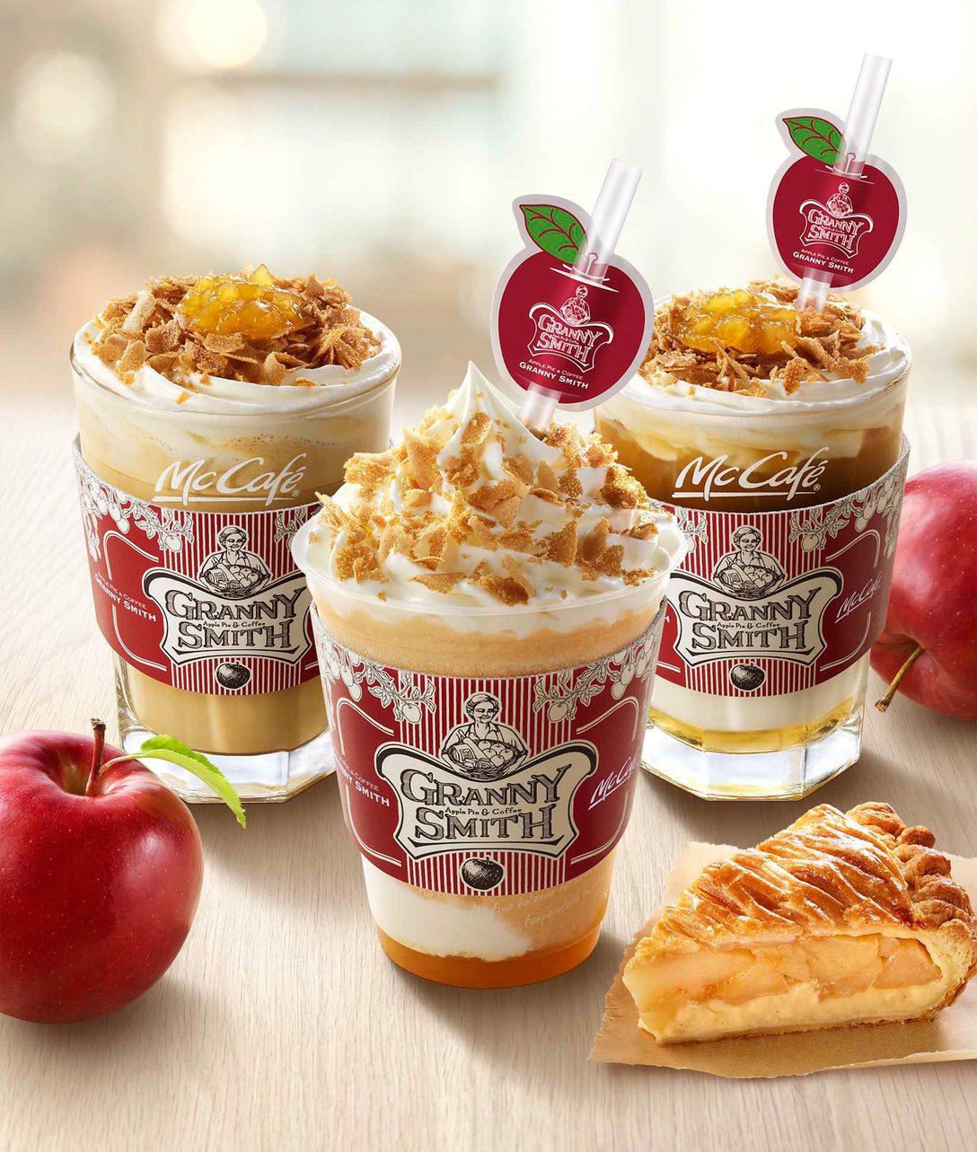 マックカフェがアップルパイ専門店「グラニースミス」と初コラボ、フラッペやラテを販売