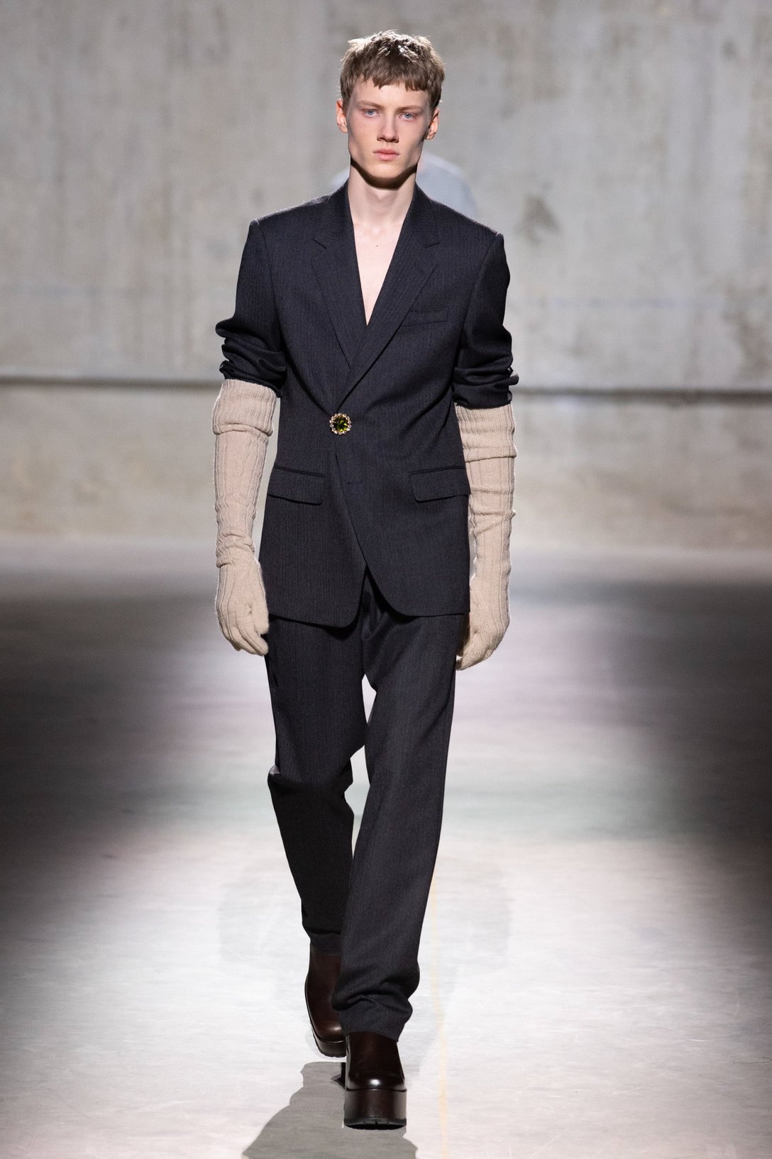 18SS DRIES VAN NOTEN RUNWAY ジャガードパンツ-