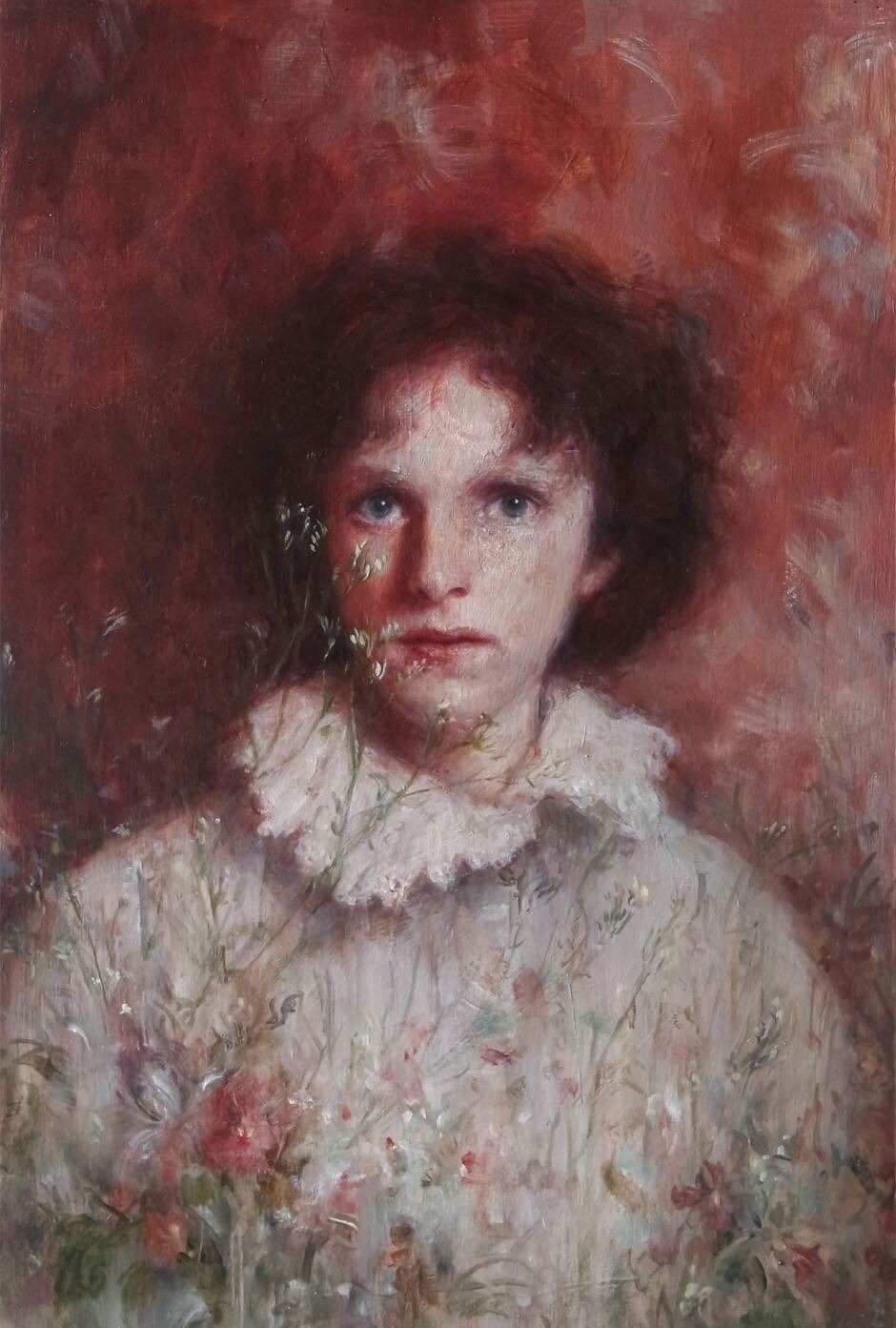 Anna Madia, The Young Werther, 2020, oil on wood, 30x20cm ©️CROSSART