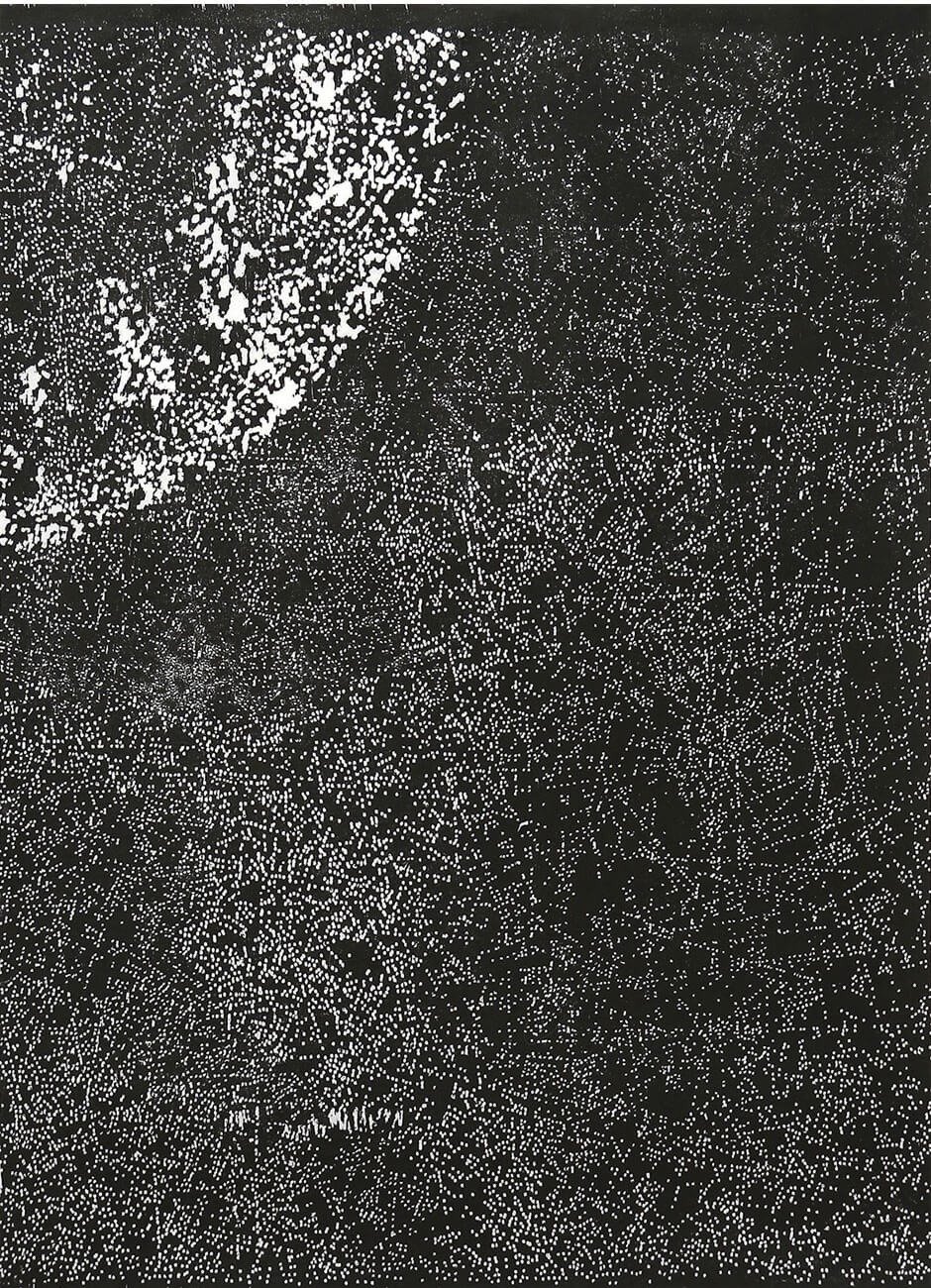 Marie Lepetit, Lune de printemps noir II, 2020, woodcut on paper, 79x57cm ©️CROSSART