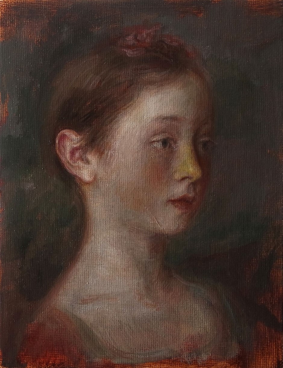 Anna Madia, Portrait I, 2020, oil on canvas board, 18x14cm ©️CROSSART