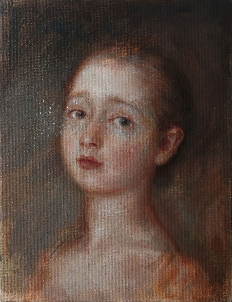 Anna Madia, Portrait II, 2020, oil on canvas board, 18x14cm ©️CROSSART