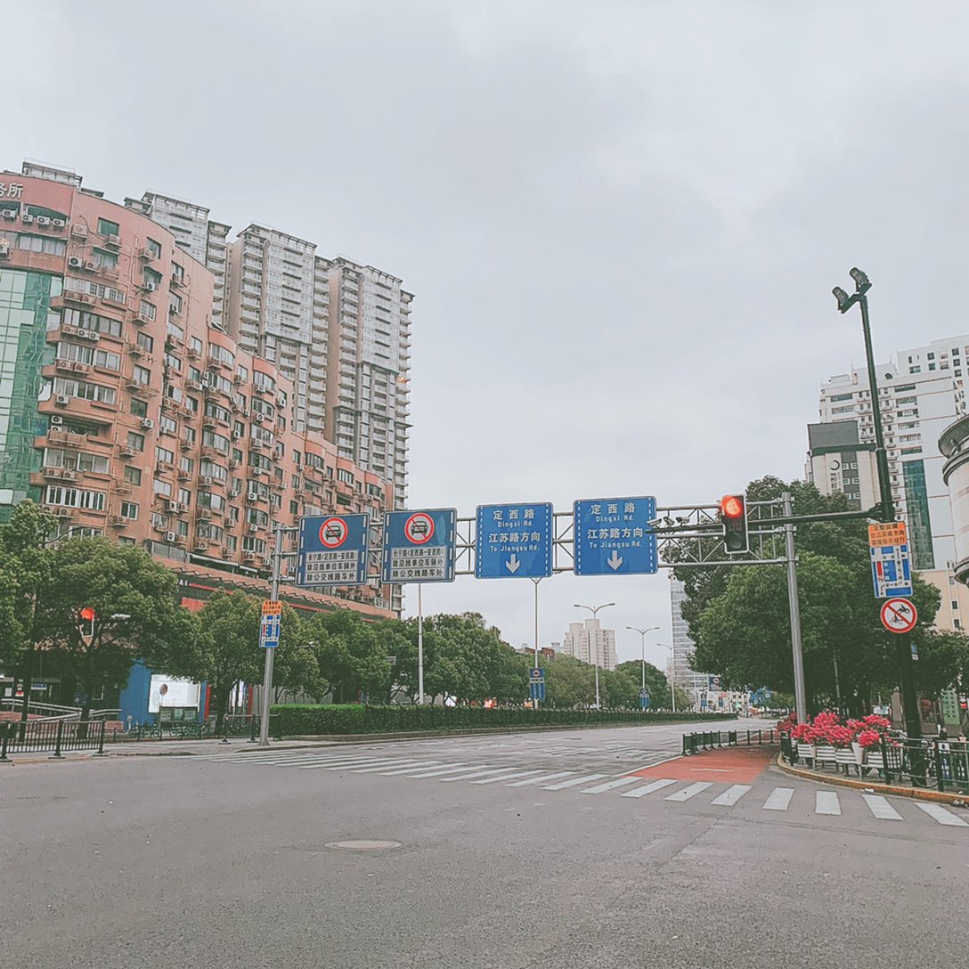 誰もいない上海の街の様子