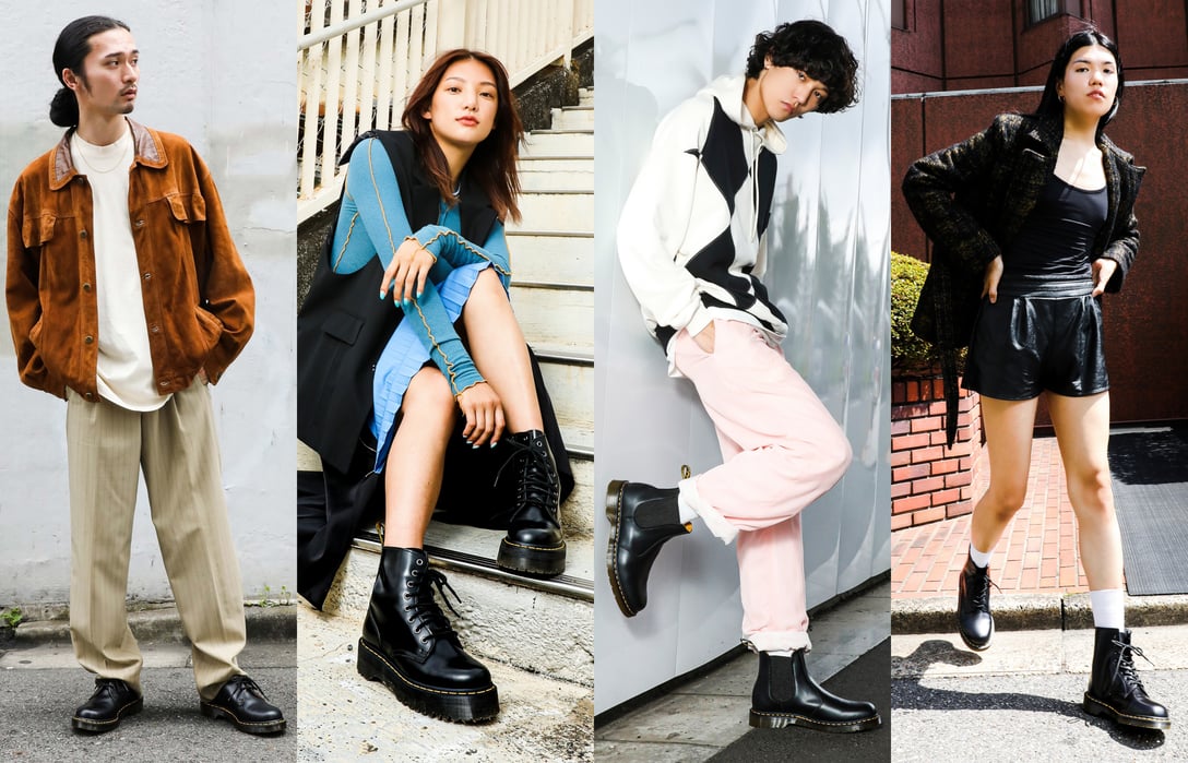 「ドクターマーチン」の定番ブーツを取り入れた4人のスタイル Image by FASHIONSNAP
