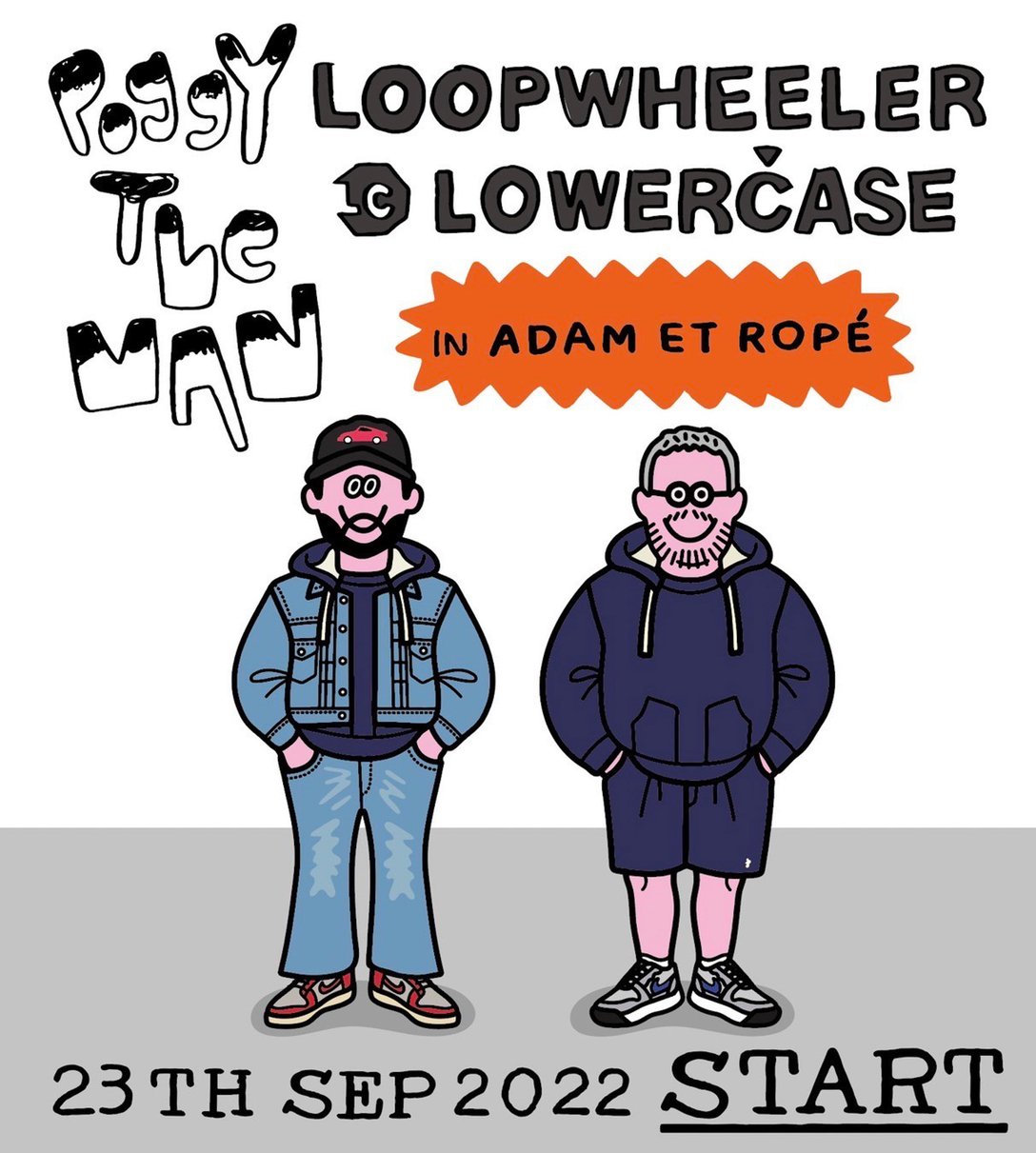LOOPWHEELER × LOWERCASE × POGGYTHEMAN ヴィジュアル Image by FACE