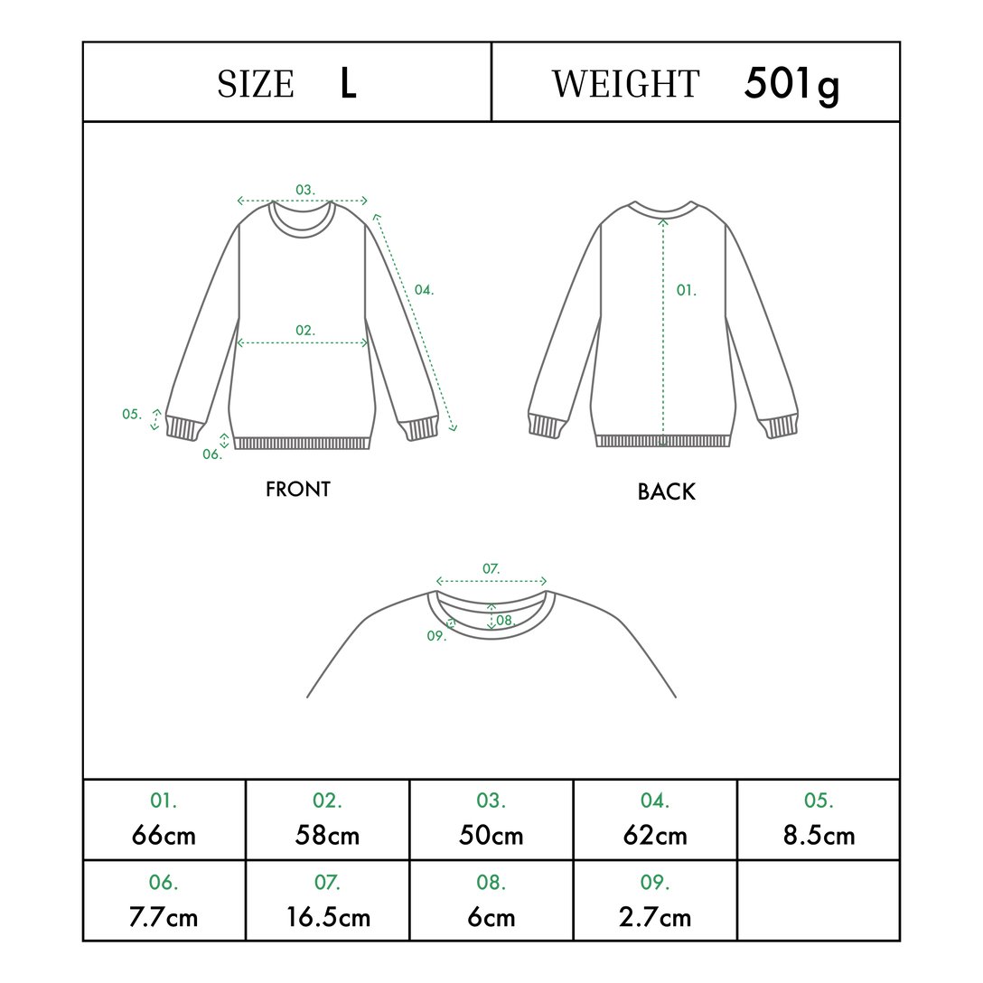 ユニクロのスウェットのサイズ表