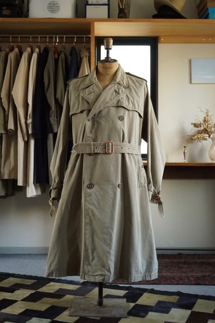 1940s BURBERRYS PARIS Trench Coat 玉虫 一枚袖